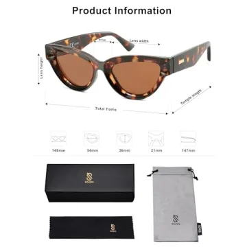 SOJOS Retro Polarized Cat Eye Sunglasses for Stylish Women