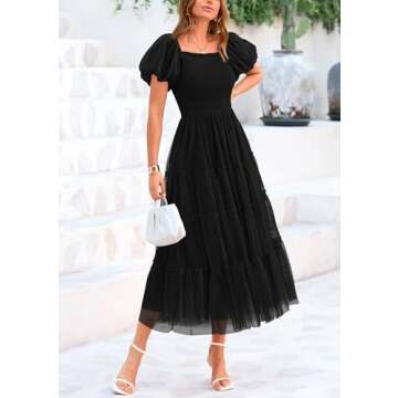Elegant PRETTYGARDEN Women's Midi Tulle Dress for Summer