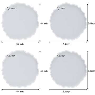 LET'S RESIN Geode Resin Coaster Molds, 4 Pcs Druzy Silicone Agate Coaster Molds