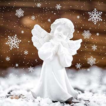 Outus 8 Sheets 8 Sheets Small Snowflake Stickers for Crafts Glitter Winter Mini Clear Decals Assorted Size, 39 Pcs Snowflake Dot Stickers Per Sheet (Silver)