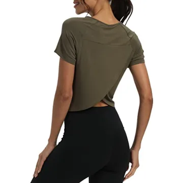 Stylish Mippo Short Sleeve Athletic Crop Top for Women