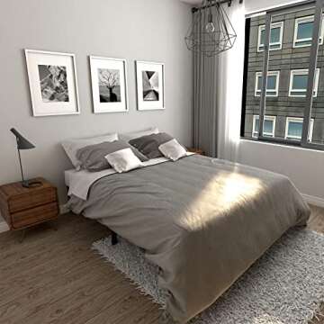 Eavesince Full Size Bed Frame 14 Inch High Max 1000 Pound Heavy Duty Metal Full Size Platform for Bo...