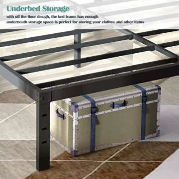 Eavesince Full Size Bed Frame 14 Inch High Max 1000 Pound Heavy Duty Metal Full Size Platform for Boys Girls Kids No Box Spring Needed Black