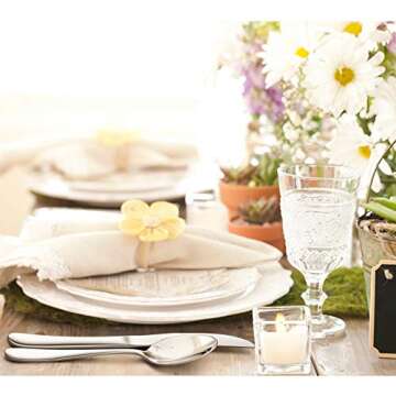 HaWare 40-Piece Heavy Silverware Set, Premium Grade Stainless Steel Flatware Cutlery Set, Modern and Elegant Design for Home| Restaurant| Wedding, Mirror Polished and Dishwasher Safe(Raindrop)