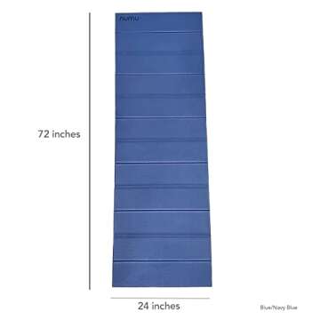 Numu Foldable Yoga Mat with Carrying Strap – Lightweight, Nonslip, Eco-Friendly, Perfect for Trave...
