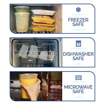 Healthy Packers Food Storage Containers with Airtight Lids - Clear Plastic Food Storage Jars - BPA Free| Leakproof - Microwaveable - Reusable - Dishwasher & Freezer Safe (8oz, 16oz, 32oz) 36 Pack