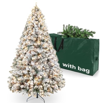 6.5ft Pre-Lit Snow Flocked Christmas Tree for Festive Cheer