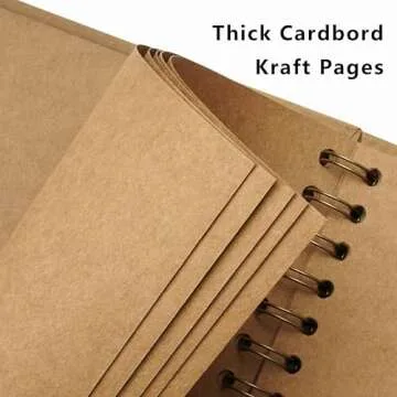 Hiwhy Scrapbook 12x12 Inch DIY Scrapbook Album Hardcover Kraft Paper Scrap Book Photo Albums 50 Sheets Memory Book for Family, Wedding