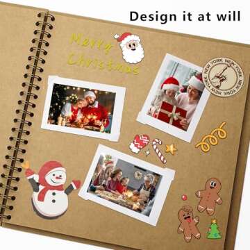 Hiwhy Scrapbook 12x12 Inch DIY Scrapbook Album Hardcover Kraft Paper Scrap Book Photo Albums 50 Sheets Memory Book for Family, Wedding