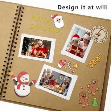 Hiwhy Scrapbook 12x12 Inch DIY Scrapbook Album Hardcover Kraft Paper Scrap Book Photo Albums 50 Sheets Memory Book for Family, Wedding