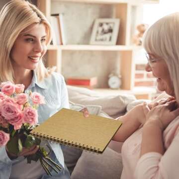 Hiwhy Scrapbook 12x12 Inch DIY Scrapbook Album Hardcover Kraft Paper Scrap Book Photo Albums 50 Sheets Memory Book for Family, Wedding