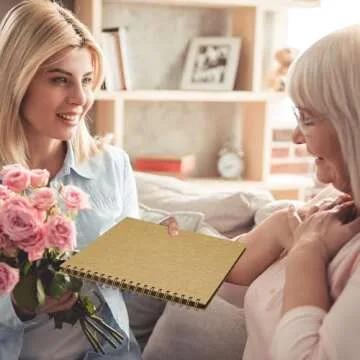 Hiwhy Scrapbook 12x12 Inch DIY Scrapbook Album Hardcover Kraft Paper Scrap Book Photo Albums 50 Sheets Memory Book for Family, Wedding