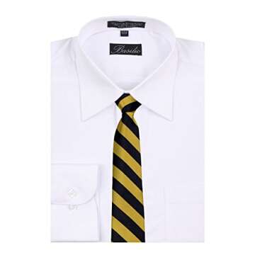 BUYYOURTIES XL-JCS-ADF-1-6 Men's XL Long College Repp Striped Big and Tall Necktie Ties