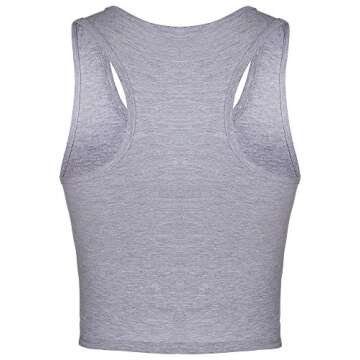 Boao 3 Pieces Crop Tops for Women, Workout Tops Basic Cropped Tank Tops Sleeveless Racerback Sports Gym Crop Tank for Teen Girls (Black, White, Grey, Medium)