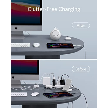 Anker 637 Magnetic Charging Station (MagGo) - Versatile 8-in-1 Power Strip, Desktop Accessory with 3 AC, 2 USB A, 2 USB C, Max 65W for Fast Charging, Compact Size for Easy Portability