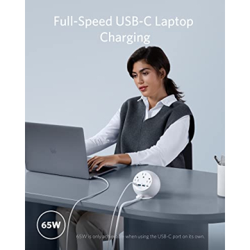 Anker 637 Magnetic Charging Station (MagGo) - Versatile 8-in-1 Power Strip, Desktop Accessory with 3 AC, 2 USB A, 2 USB C, Max 65W for Fast Charging, Compact Size for Easy Portability