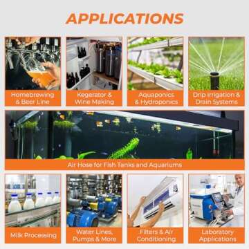 Proper Pour - Clear Vinyl Plastic Tubing - Food-Grade & Flexible PVC Tube for Beer Line, Kegerator Accessories, Wine, Aquarium & Water Hose, Fuel Line, Drip Irrigation & More, 3/8" ID 1/2" OD, 25 Ft.