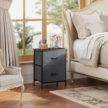 WLIVE Nightstand with 2 Drawers for Bedroom Storage Solutions