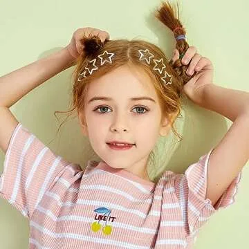 Star Hair Clips 2000s Y2K Snap Hair Barrettes Non Slip Star Hair Accessories Silver Metal Hair Clips for Girls Women -15 PCS 1.18"