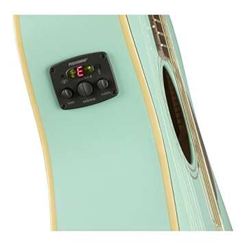 Fender Malibu Player Acoustic Electric Guitar, Aqua Splash, Walnut Fingerboard