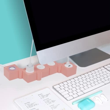iJoy Pink Power Strip with Surge Protection and Flexibility