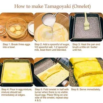 ROCKURWOK Tamagoyaki Nonstick Omelette Pan with Spatula