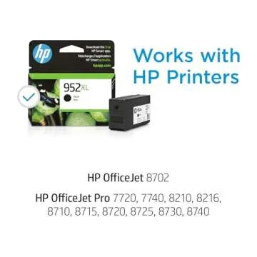 HP 952XL Black High-yield Ink Cartridge | Works with HP OfficeJet 8702, HP OfficeJet Pro 7720, 7740,...