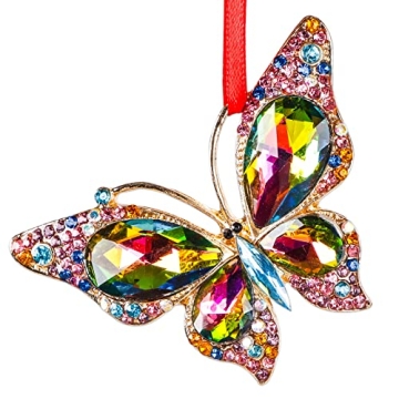 WaaHome Metal Butterfly Christmas Ornaments – Elegant Keepsakes for the Holidays