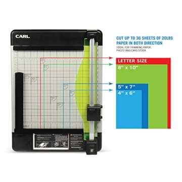 Carl Manufacturing 12210 Heavy-Duty Trimmer - Eco-Friendly 36 Sheet Capacity, 12-Inch Cutting Length