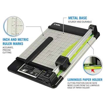 Carl 12210 Heavy-Duty Paper Trimmer - Eco-Friendly 12-Inch Cutter