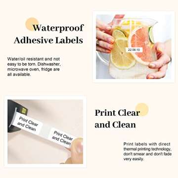 1 Roll (210 Labels/Roll) of Label Maker Replacement Tape - Refill for JIOSE B1 Label Maker- Waterproof Thermal Labels 14mm x 30mm (0.55x1.18 Inch), Adhesive Labeling Tapes