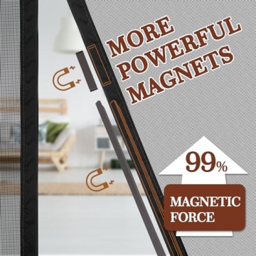 Yotache Fiberglass Magnetic Screen Door for Simple Bug Control