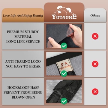 Yotache Fiberglass Magnetic Screen Door for Simple Bug Control