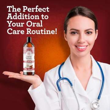 GuruNanda Ashwagandha Oil Pulling with Neem, & Pure Essential Oils (8 Fl Oz) - Ayurveda-Inspired Formula for Daily Oral Care - Alcohol & Fluoride Free