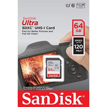 SanDisk 64GB Ultra SDXC UHS-I Card for Fast Photos