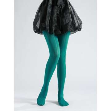 Sahabowi Women Hearts Vertical Jacquard Tights, Sheer High Waist Pantyhose, Vintage Control Top Stoc...