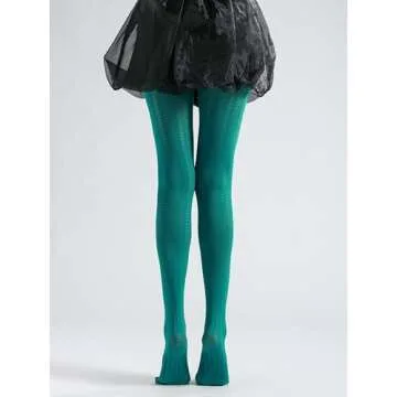 Sahabowi Hearts Vertical Jacquard Tights for Women