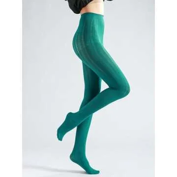 Sahabowi Hearts Vertical Jacquard Tights for Women