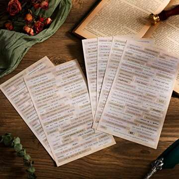 30 Sheets Scrapbook Stickers Quote Stickers for Journaling Sentiment Word Vintage Stickers for Junk Journal Planners DIY Phrase Craft Notebook Envelope Collage Album
