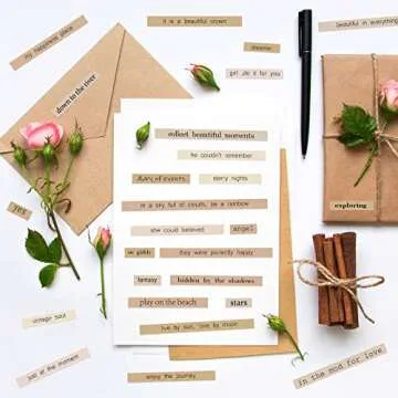 30 Sheets Scrapbook Stickers Quote Stickers for Journaling Sentiment Word Vintage Stickers for Junk Journal Planners DIY Phrase Craft Notebook Envelope Collage Album