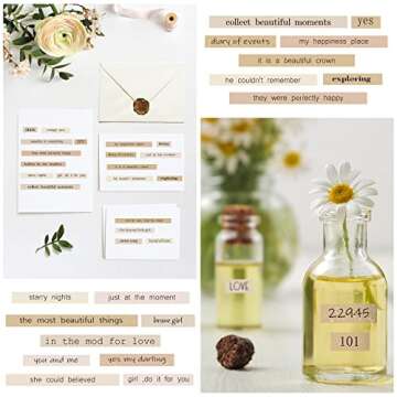 30 Sheets Scrapbook Stickers Quote Stickers for Journaling Sentiment Word Vintage Stickers for Junk Journal Planners DIY Phrase Craft Notebook Envelope Collage Album