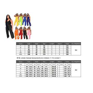 Fastkoala Jumpers for Women Rompers Dressy Summer - Tank Jumpsuit Sexy Elegant Sleeveless Drawstring Waist Wide Leg Palazzo Long Pants One Piece Jumpsuit Clubwear Orange, Large