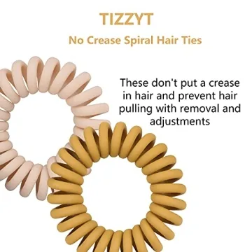 TIZZYT 18-Pc Spiral Hair Ties - No Crease, Colorful Style