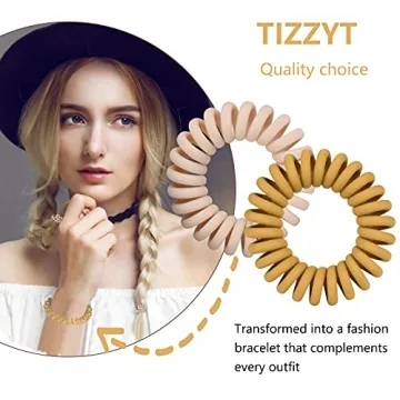TIZZYT 18-Pc Spiral Hair Ties - No Crease, Colorful Style