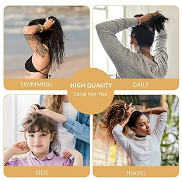 TIZZYT 18-Pc Spiral Hair Ties - No Crease, Colorful Style