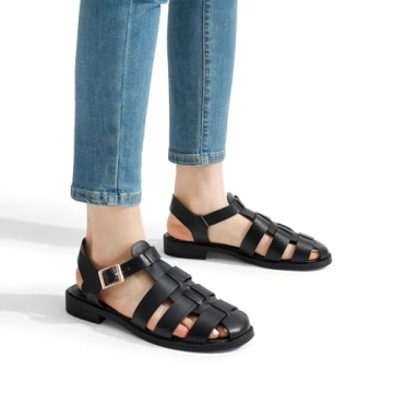 DREAM PAIRS Fisherman Gladiator Flat Sandals for Women