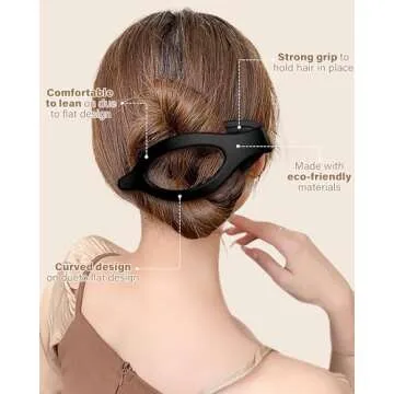 French Flat Hair Clips for Women - 6Pcs Flat Hair Claws for Thin Thick Hair Strong Hold No Slip Grip Hair Claw Clips for Women Girls (Matte(Coffee color series))