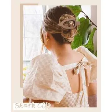 French Flat Hair Clips for Women - 6Pcs Flat Hair Claws for Thin Thick Hair Strong Hold No Slip Grip Hair Claw Clips for Women Girls (Matte(Coffee color series))