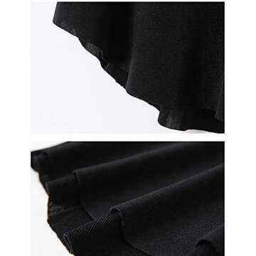 Stelle Ballet Skirt Women Dance Wrap Pull-On Skirts for Adult (Black, S)