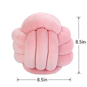 Knot Pillow Ball Round Cushion Pillows, Children Room Decoration Plush Toys Calming Stress Relief To...
